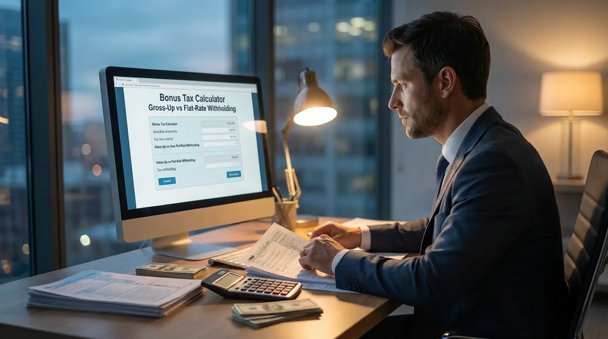 Bonus Tax Calculator — Gross-up vs Flat-rate Withholding