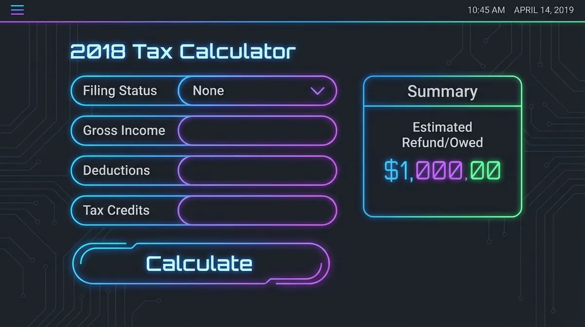 2018 Tax Calculator Interface