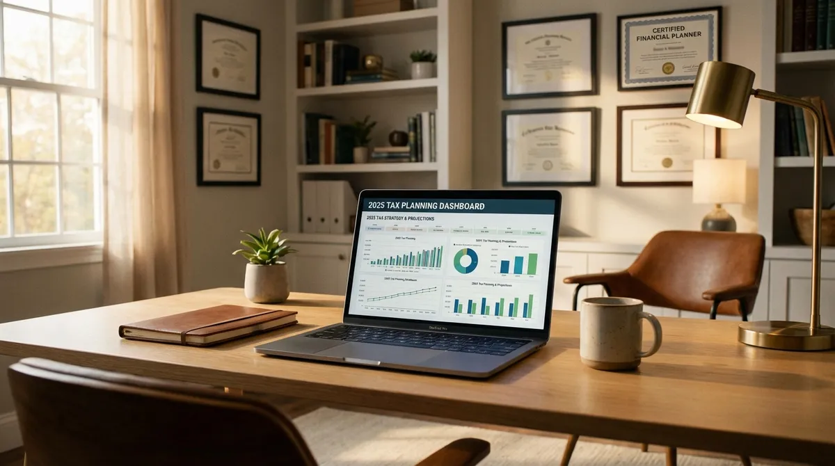 2025 Tax Planning Dashboard showing tax brackets and W-4 forms